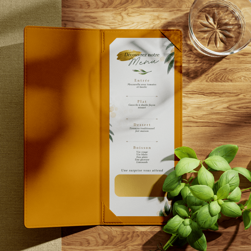 Menu à gratter restaurant