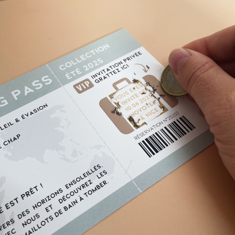 Cartes à gratter pour événement d’influence