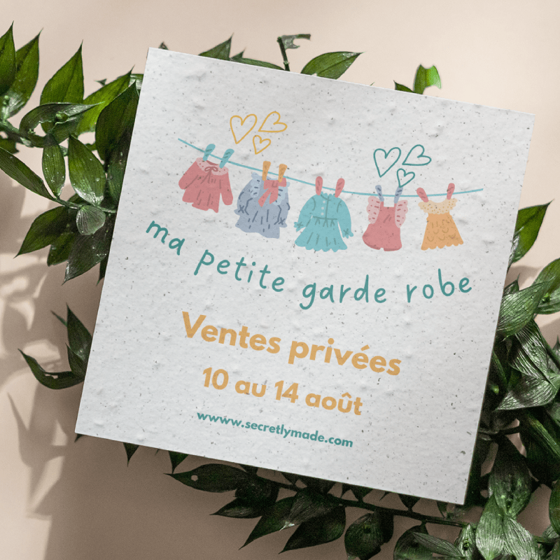 Cartes à planter Carrée 14 cm