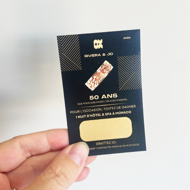 Ticket à gratter Eco -  55 x 85 mm - 3 zones